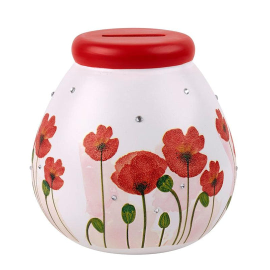 Pot of Dreams Poppies Ceramic Money Box