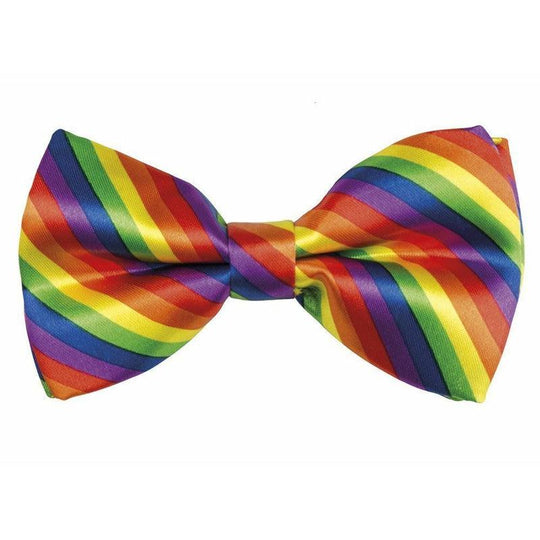 Rainbow Bow Tie Adult Unisex Clown Pride Fancy Dress Costume Accessory