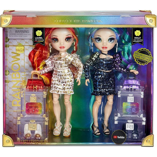 Rainbow High Special Editions Twins Laurel & Holly DE'VIOUS 2-Pack-Fashion Dolls