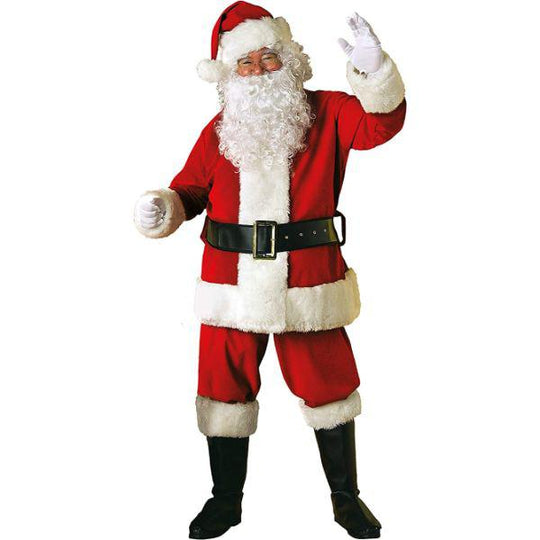 Rubies Deluxe Velvet Santa Suit Men's Father Christmas Fancy Dress Costume