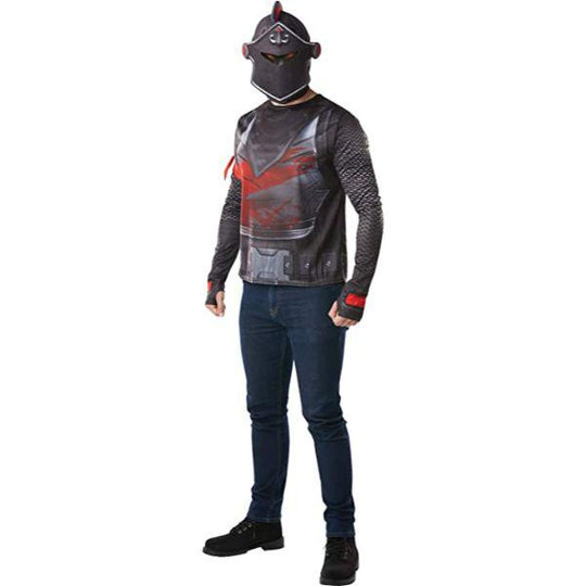 Rubie's Fortnite Black Knight Printed Top & Mask Fancy Dress Costume Accessory