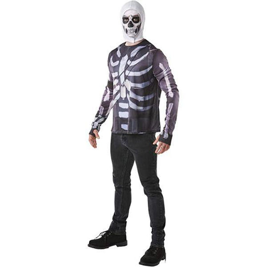 Rubie's Fortnite Skull Trooper Printed Top & Snood Fancy Dress Costume Accessory