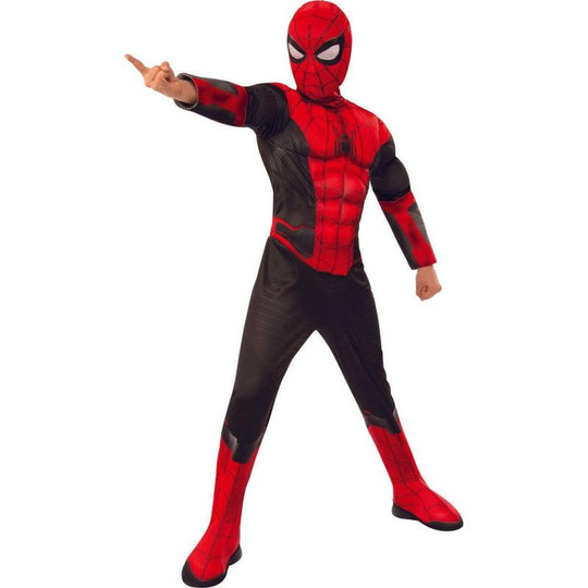 Rubies Official Marvel Spiderman No Way Home Deluxe Childs Black and Red Costume