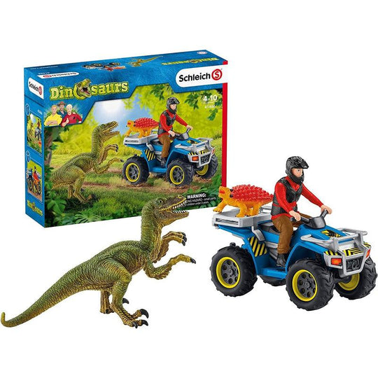 Schleich Quad escape from Velociraptor Dinosaurs