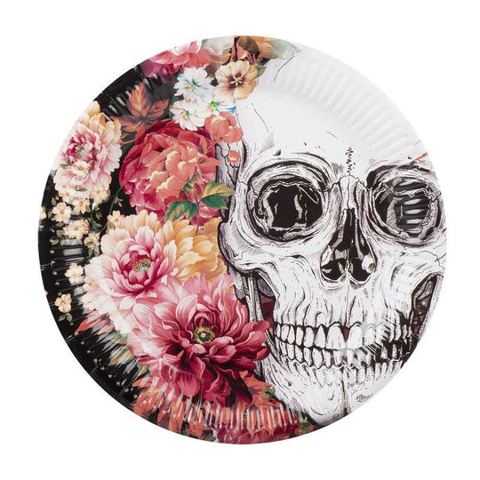 Set Of 10 Day Of The Dead 23cm Paper Plates