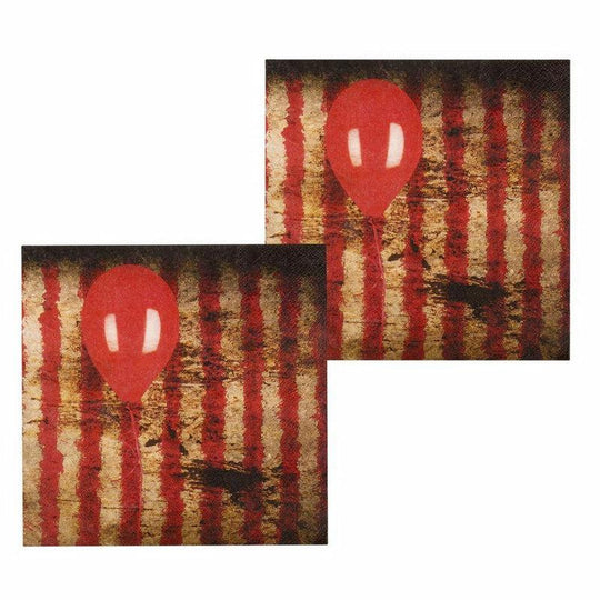 Set Of 12 Halloween Creepy Horror Clown Paper Napkins Party Tableware