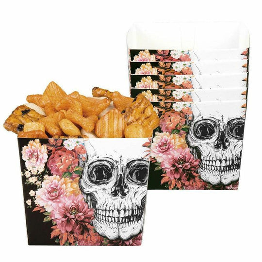 Set Of 6 Day Of The Dead Food Bowls Halloween Party Snack Tableware