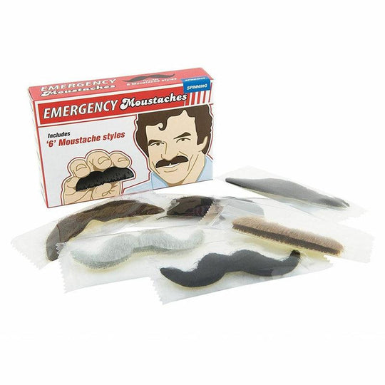 Set Of 6 Emergency Moustaches Stick On Funny Tash