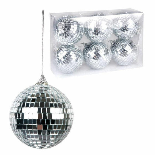 Set Of 6 Mini Disco Balls 8cm Diameter 70s Wedding Fancy Dress Party Decoration