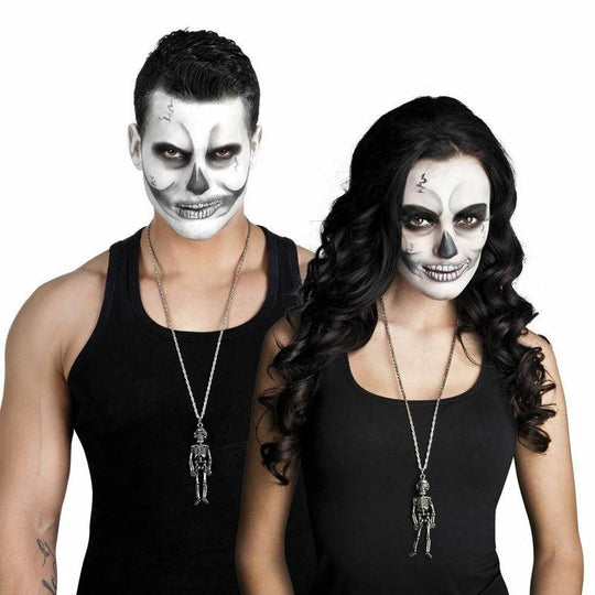 Skeleton Necklace Halloween Fancy Dress Costume Jewellery