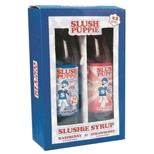 Slush Puppie Syrup 2 Pack - Blue Raspberry & Strawberry Ice Drink Flavours