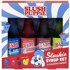 Slush Puppie Syrup 4 Pack - Blue Raspberry, Strawberry, Lemon & Lime, Cola