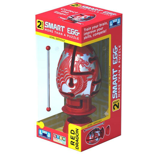 Smart Egg 2 Layer Red Dragon Difficult Brainteaser Puzzle