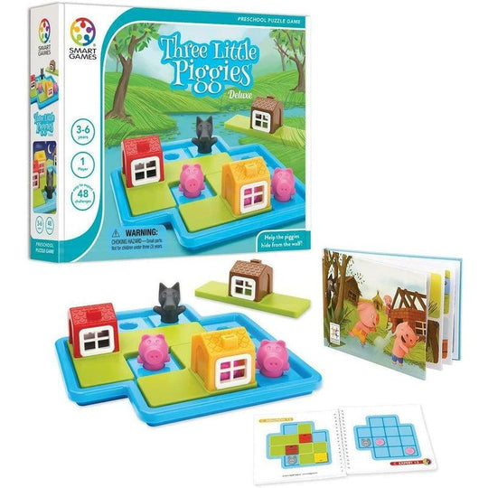 Smart Games Three Little Piggies Deluxe Kids Logical Puzzle Board Game