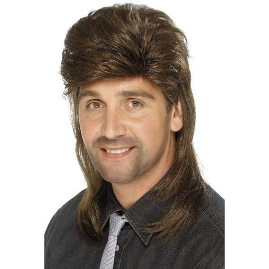 Smiffys 1980's Mullet Wig Men's Fancy Dress Costume Accessory