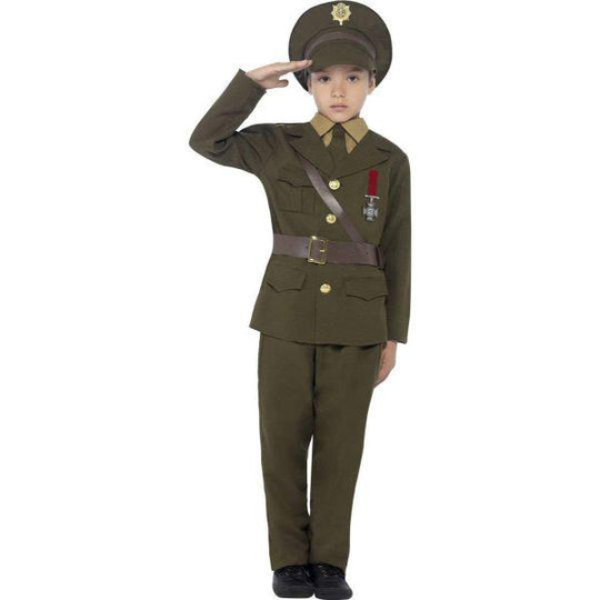 Smiffys Army Officer Boy's Military Fancy Dress Costume