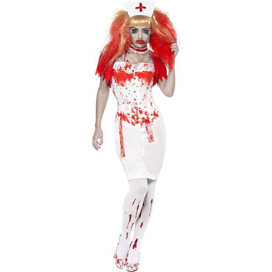 Smiffys Blood Drip Nurse Women's Halloween Fancy Dress Costume
