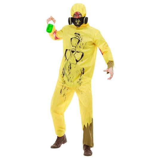 Smiffys Burnt Biohazard Hazmat Suit Unisex Fancy Dress Costume