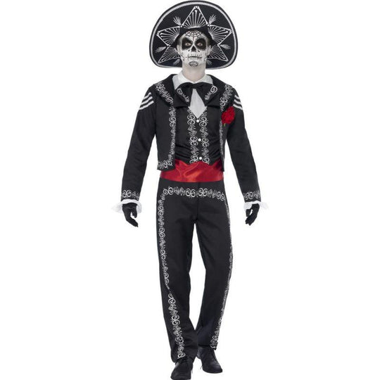 Smiffys Day of The Dead Senor Bones Men's Fancy Dress Costume