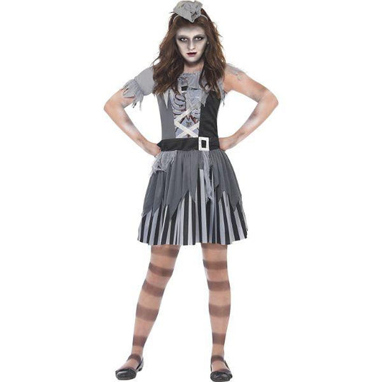 Smiffys Ghost Ship Zombie Pirate Teen Girl Halloween Fancy Dress Costume
