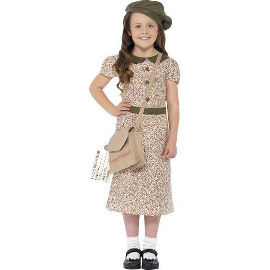 Smiffys Girl's Wartime 1930s 1940s Fancy Dress Costume Age 10-12