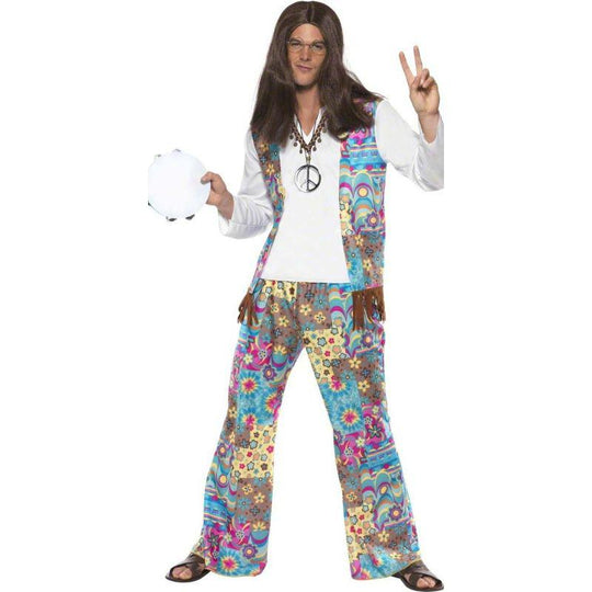 Smiffys Groovy Hippie Men's Fancy Dress Costume