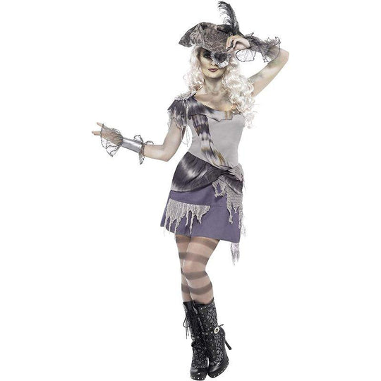 Smiffys Madame Voyage Ghost Pirate Women's Fancy Dress Costume