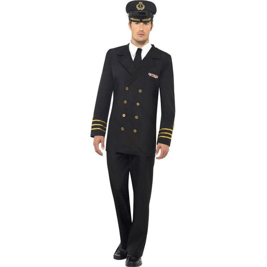 Smiffys Navy Officer Men's Fancy Dress Costume