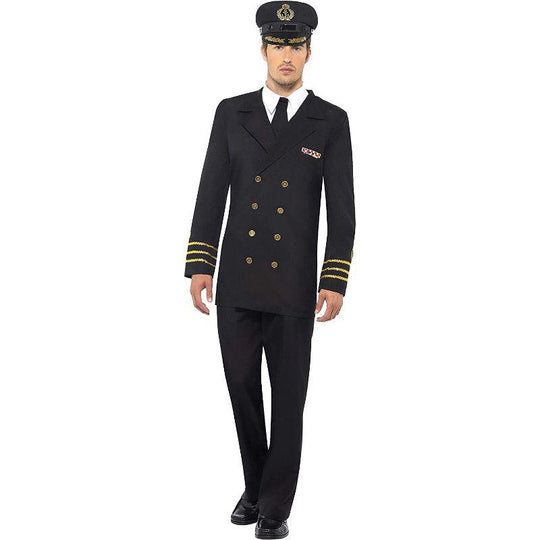 Smiffys Navy Officer Men's Fancy Dress Costume