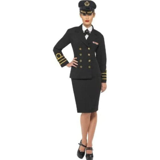 Smiffys Navy Officer Women's Fancy Dress Costume