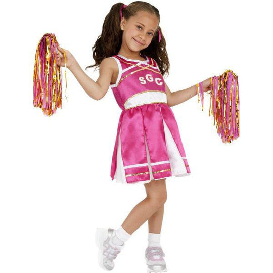 Smiffys Pink Cheerleader Girl's Fancy Dress Costume