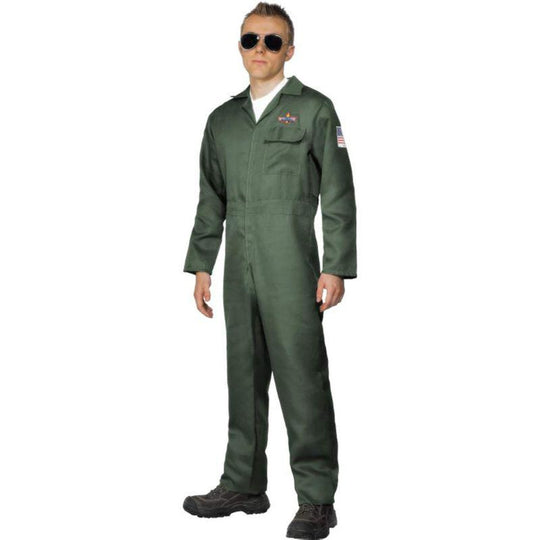 Smiffys US Aviator Top Gun Pilot Men's Fancy Dress Costume