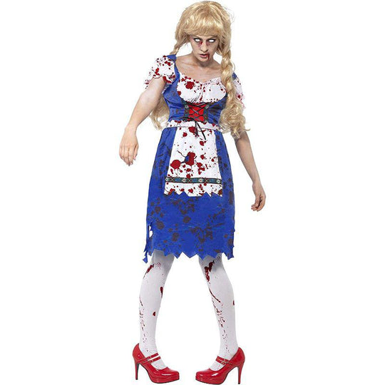 Smiffys Zombie Bavarian Women's Fancy Dress Costume