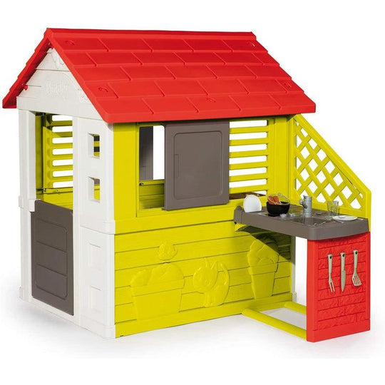 Smoby Kids Nature Playhouse with Kitchen & 17 Accessories