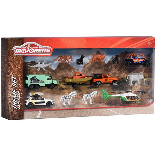 Smoby Majorette 5 Vehicle & 7 Animal Figures Big Explorer Theme Play Set