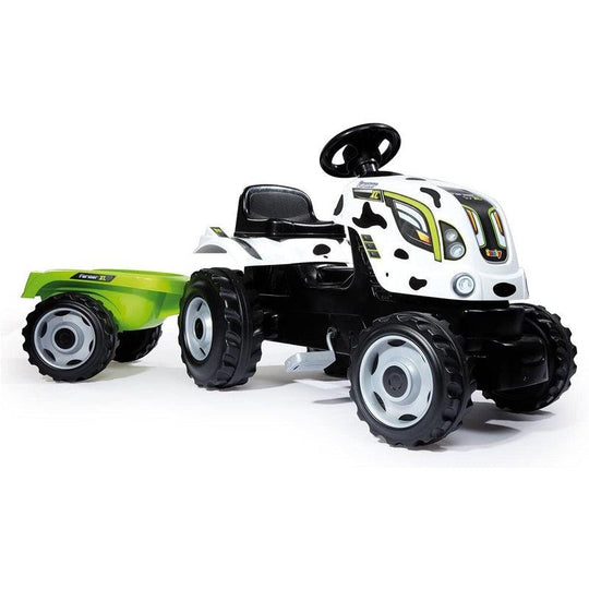 Smoby Ride On Farmer Xl Cow Tractor & Trailer