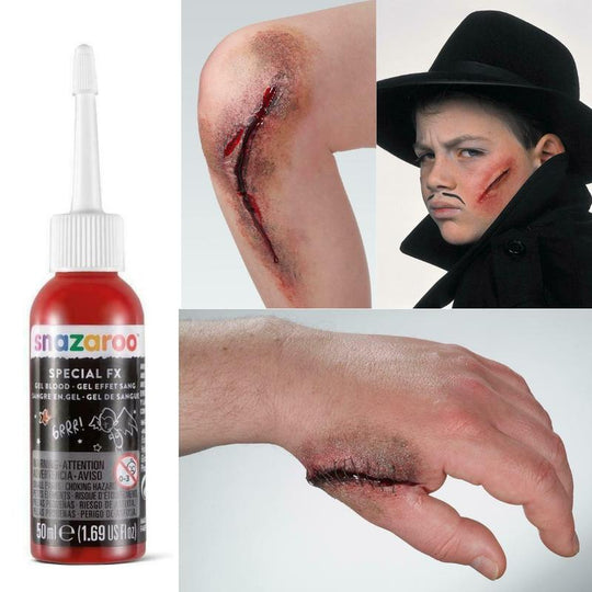 Snazaroo 50ml Fake Blood Gel Dark Red Halloween Gore Wound Scar Make Up