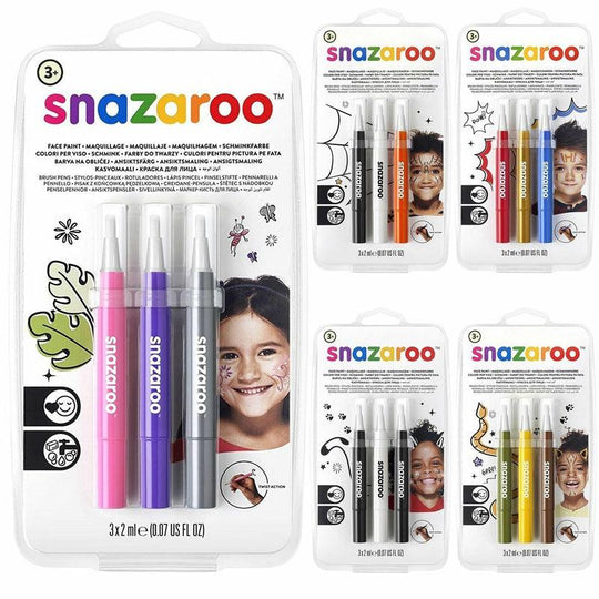 Snazaroo Brushpen Face Paint Sets Twist Brush Tip Pen Make Up Boys Girls