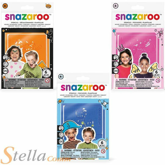 Snazaroo Face Painting Stencils 6 Designs For Boys & Girls Face Paint Make Up