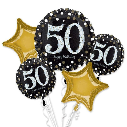 Sparkling 50Th Birthday Foil Balloon Bouquet