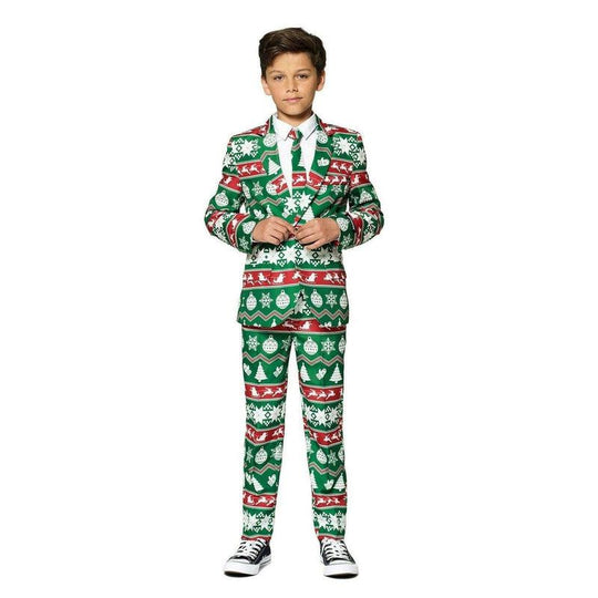 Suitmeister Boys Christmas Green Nordic Suit