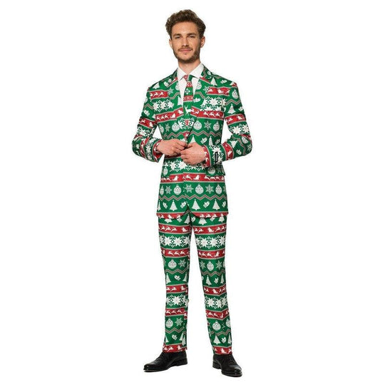 Suitmesiter Mens Christmas Green Nordic Suit
