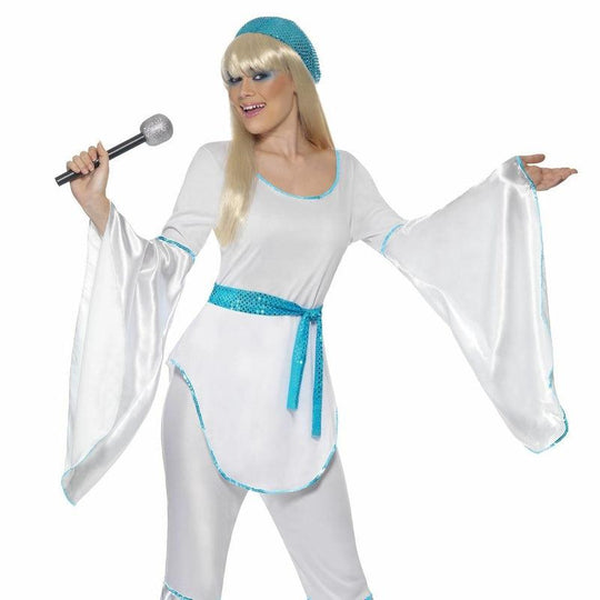 Super Trooper Costume Pop Star 1970s Adult Womens Ladies Fancy Dress Outfit