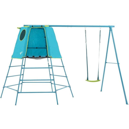 TP Toys Blue Explorer Metal Climbing Frame Set With Swing