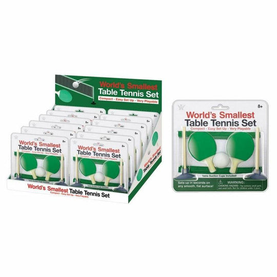 The Worlds Smallest Table Tennis Set Bats Net & Ball Toy Playset