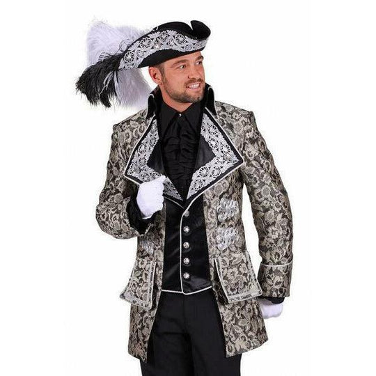 Thetru Mens Brocade Jacket 'Aldert' in Silver