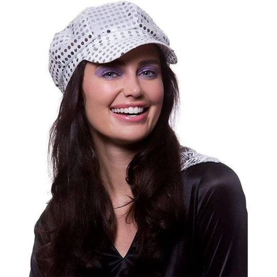 Wicked Costumes 70's Style Sequin Cap Women's Fancy Dress Costume Accessory