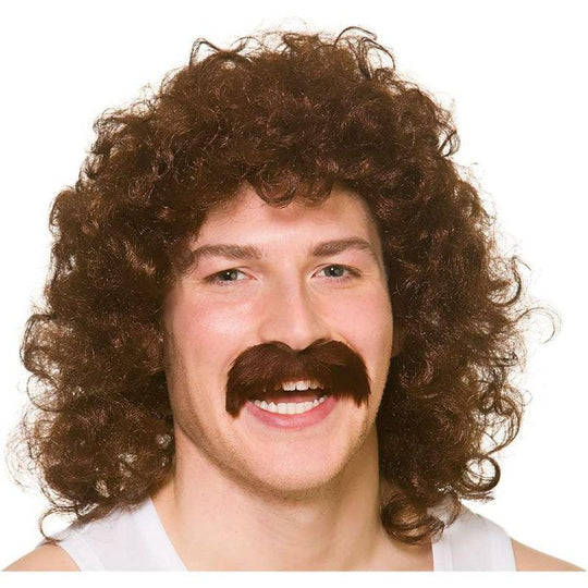 Wicked Costumes 80's Perm Wig with Tash Adult Fancy Dress Accessory