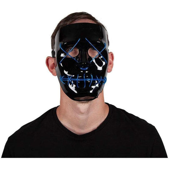 Wicked Costumes Adult Unisex Neon Blue Light Up Mask - Halloween Fancy Dress Accessory