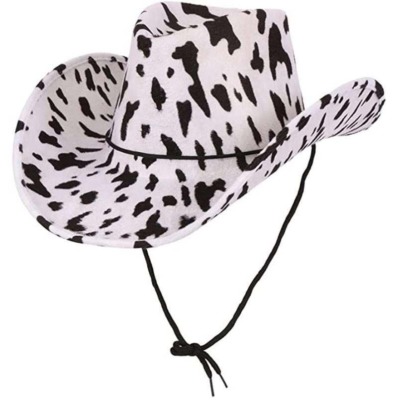 Wicked Costumes Cow Print Texan Cowboy Hat Adult Fancy Dress Accessory ...